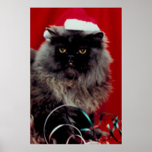 Happy Holidays Kitty Cat Poster