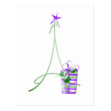 Happy Holidays Postcard Lilac