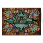 Happy Holidays Stained Glass Card
