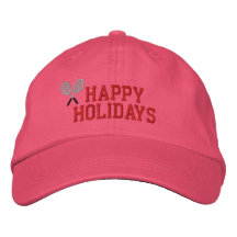 Happy Holidays Tennis Embroidered Hat