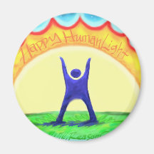 Happy HumanLight.jpg Fridge Magnet
