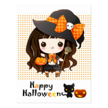 Happy Kawaii Halloween Post Cards