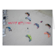 "Happy Kitesmas" kiteboard kitesurf christmas card