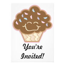 happy little chocolate cupcake invitation
