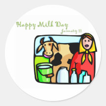 Happy Milk Day January 11 Stickers