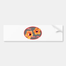 Happy Mother's Day Hibiscus Silver Red Oval The MU Bumper Stickers