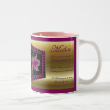 HAPPY MOTHER'S DAY PINK FLOWER & POEM COFFEE MUGS