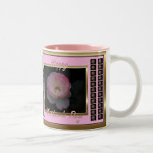 HAPPY MOTHER'S DAY PINK & WHITE ROSE FLOWER COFFEE MUGS