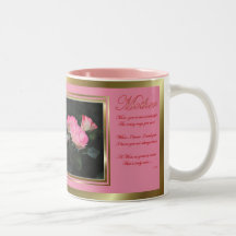 HAPPY MOTHER'S DAY PINK & WHITE ROSE FLOWER MUGS