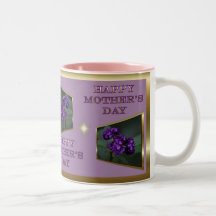 HAPPY MOTHER'S DAY PURPLE FLOWER MUGS