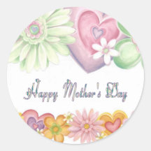 Happy Mothers Day Round Stickers