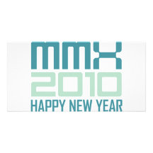 Happy New Year 2010 (MMX) Customized Photo Card
