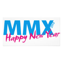 Happy New Year 2010 (MMX) Photo Greeting Card