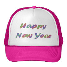 happy new year mesh hat