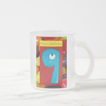 Happy ninth birthday 9th birthday turning nine 9 mugs