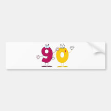 Happy Number 90 Bumper Stickers