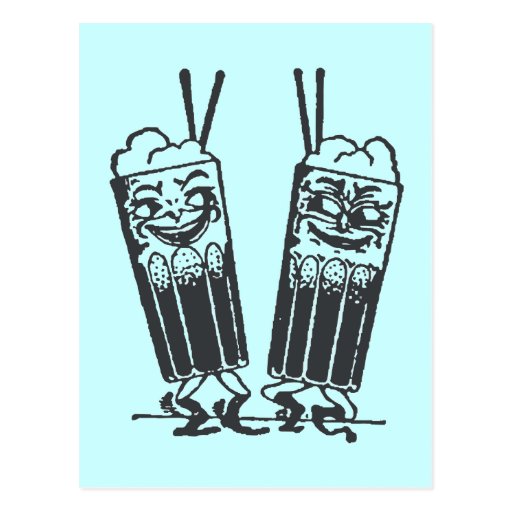 Happy Pair of Sodas Post Card