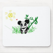 Happy Panda Bamboo Mousepad