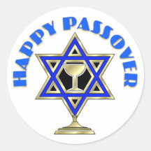 Happy Passover Round Stickers