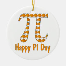 Happy Pi Day Pumpkin Christmas Ornaments