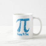 Happy Pi Day Turquoise Flowers Mug