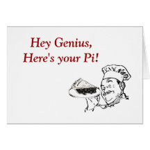 Happy Pi Day  with chef and pie Greeting Cards