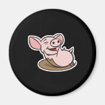 happy pig in mud refrigerator magnets