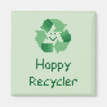 Happy Recycler Cross Stitch Pattern Fridge Magnets