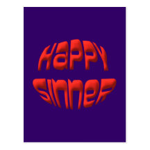 happy sinner postkarte
