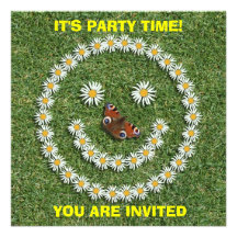 Happy Smiley Daisy Face Invitation Card