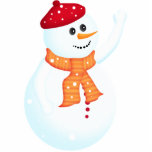 Happy Snowman Holiday Ornament Photo Sculptures
