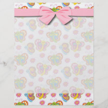 happy spring butterflies pattern flyer