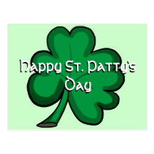 Happy St. Patty's Day simple shamrock postcard