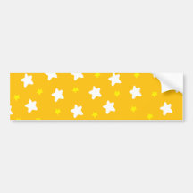Happy Stars Orange Bumper Stickers