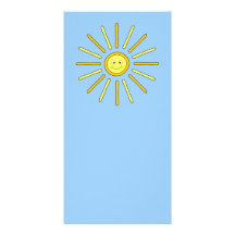 Happy Summer Sun. Yellow and Blue. Personalized Photo Card