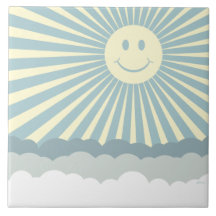 Happy Sun And Clouds Tiles