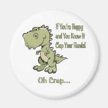 Happy T-Rex Refrigerator Magnets