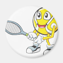 Happy Tennis Player Magnet