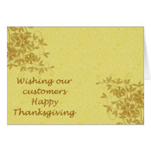 Happy Thanksgiving to customers with flowers Greeting Cards