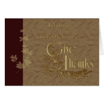 Happy Thanksgiving to customers with food, wheat Card