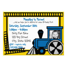 Happy Tracks Railroad Invitation