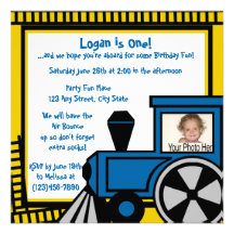Happy Tracks Railroad Invitation