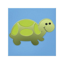 Happy Turtle/Nursery Decor Stretched Canvas Prints