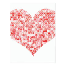 Happy Valentine's Day Heart Post Cards