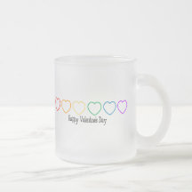 Happy Valentine's Day (LGBT Rainbow Hearts) Coffee Mugs