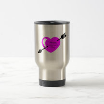 Happy Valentines Day Pink Black Heart Mug