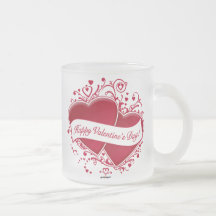 Happy Valentine's Day! Red Hearts Mug