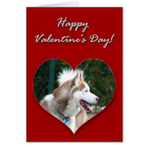Happy Valentine's Day Siberian Husky Greeting Card