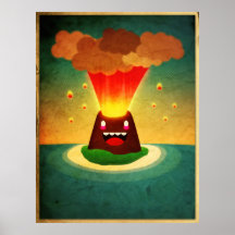 Happy Volcano Posters