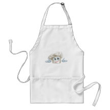 Happy white chefs hat cartoon man aprons